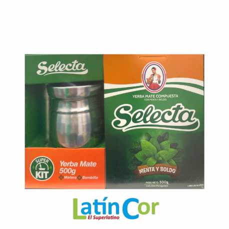 KIT MATE SELECTA (YERBA MATE+MATERO+BOMBILLA)