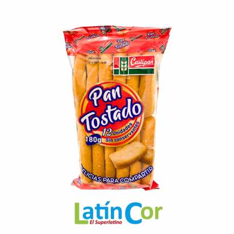 PAN TOSTADO CASTIPÁN X 12 UNIDADES