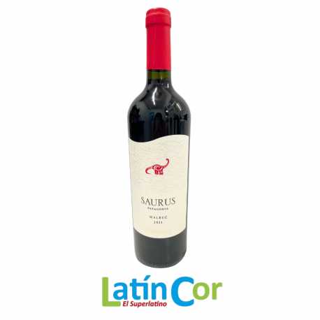 VINO SAURUS PATAGONIA MALBEC 2021 X 750 ML