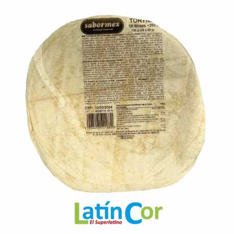 TORTILLAS DE TRIGO 20 CM SABORMEX X 18 UNIDADES