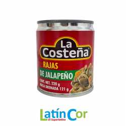 JALAPEÑOS RAJAS VERDES X 220 GRS LATA COSTEÑA 