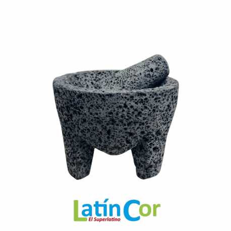 MOLCAJETE DE PIEDRA 13 CM CON TEJOLETE 