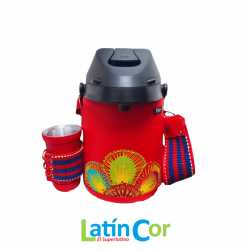 TERMO FORRADO Y BORDADO ROJO
