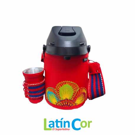 TERMO FORRADO Y BORDADO ROJO